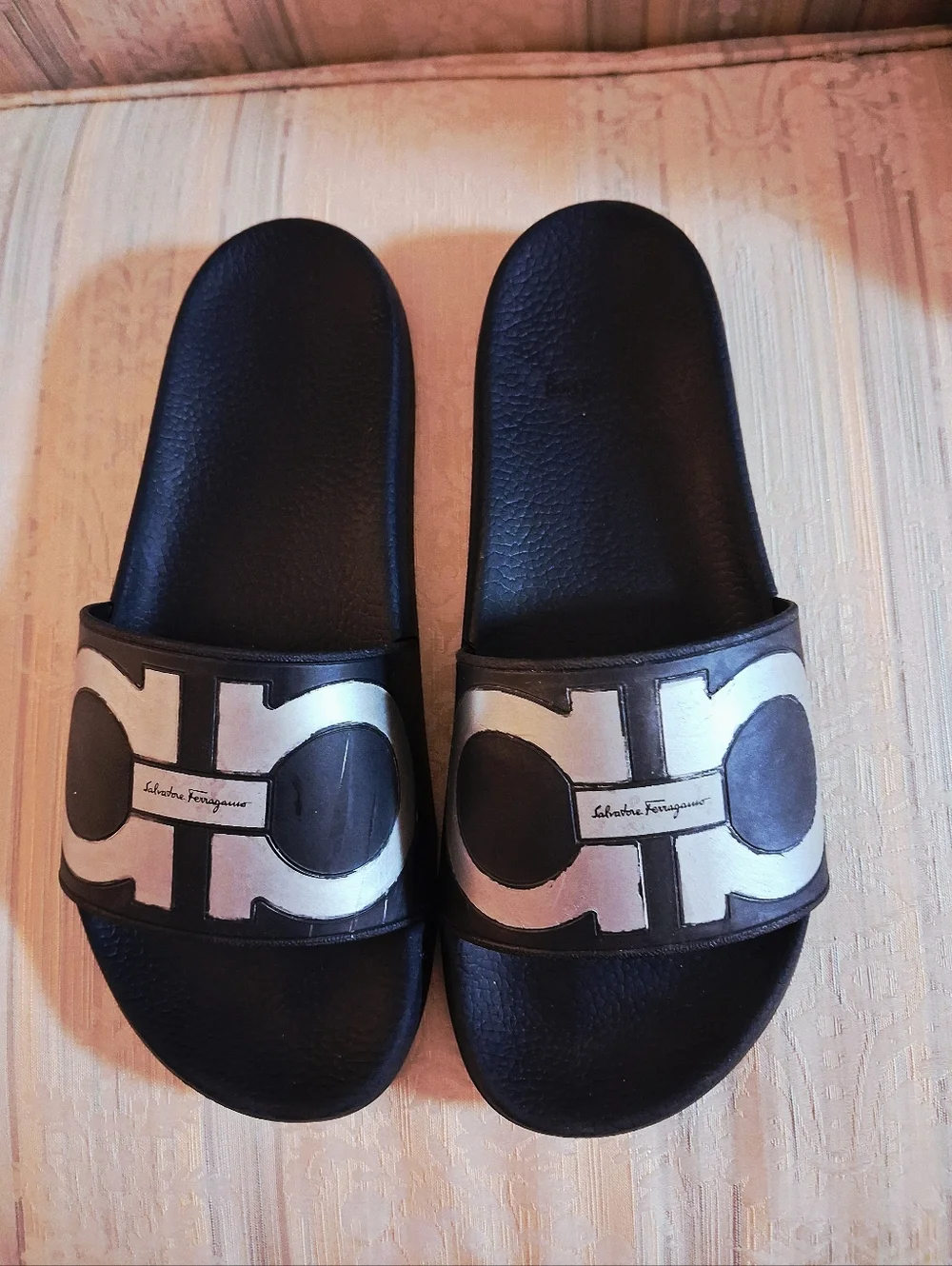 Salvatore Ferragamo Black Slide Sandals